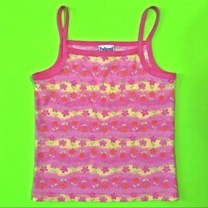 90s Vintage pink floral crop tank top medium